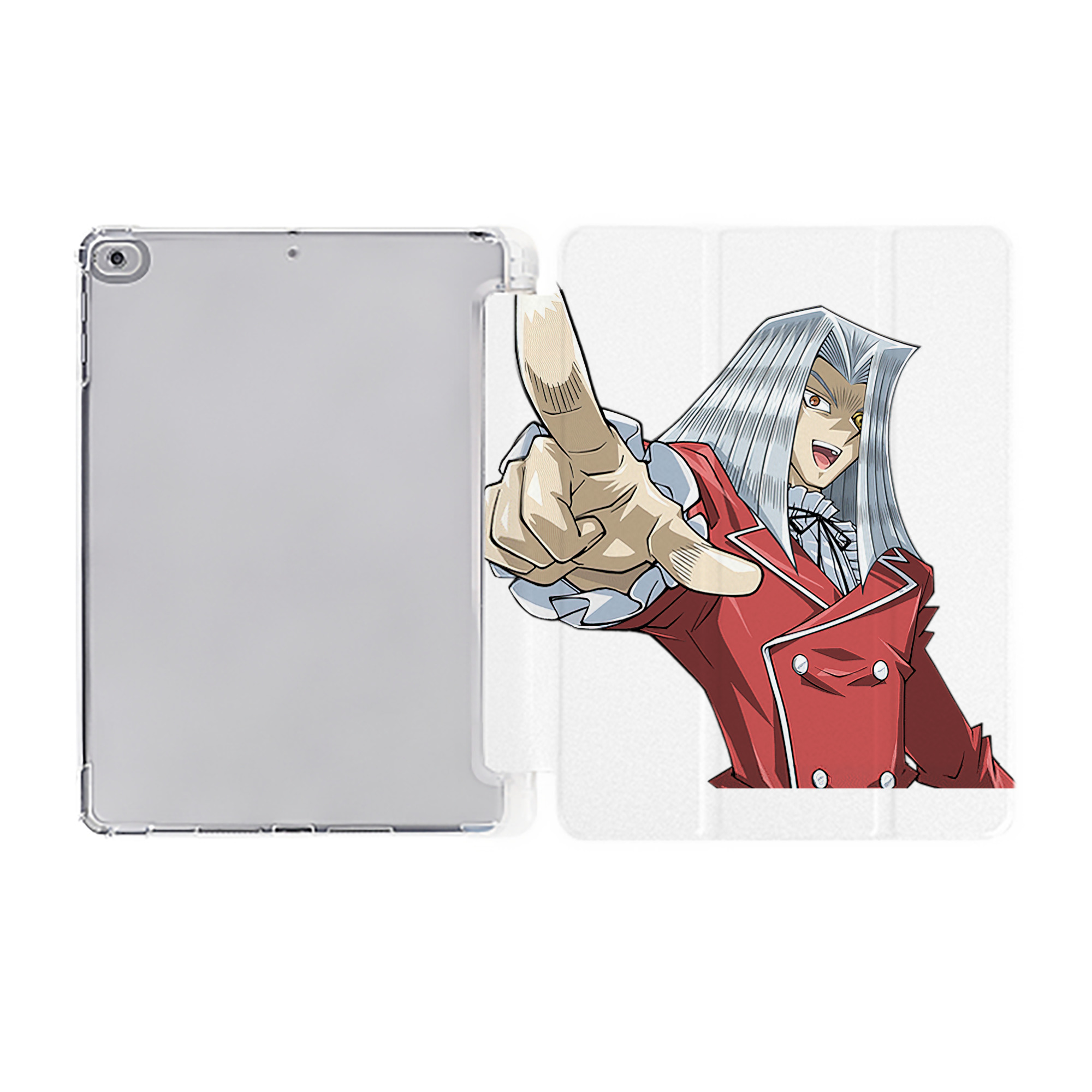 （画像用） 遊☆戯☆王 Yu-Gi-Oh! IPad ケース ペン収納付き 三つ折りスタンド PUレザー×シリコン 対応機種9.5/10.5/10.9インチ